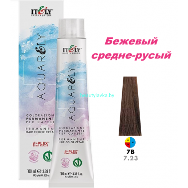 Кремообразный краситель Itely Aquarely E-plex комплексом 7.23 бежевый средне-русый 100 мл