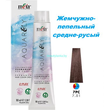 Кремообразный краситель Itely Aquarely E-plex комплексом 7.81 жемчужно-пепельный средне-русый 100 мл