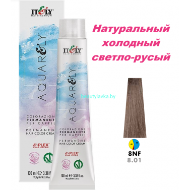 Кремообразный краситель Itely Aquarely E-plex комплексом 8.01 натуральный холодный светло-русый 100 мл