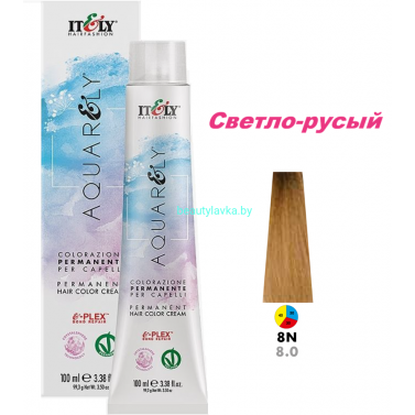 Кремообразный краситель Itely Aquarely E-plex комплексом 8.0 светло-русый 100 мл Кремообразный краситель Itely Aquarely E-plex комплексом 8.0 светло-русый 100 мл