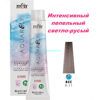 Кремообразный краситель Itely Aquarely E-plex комплексом 8.11 интенсивный пепельный светло-русый 100 мл