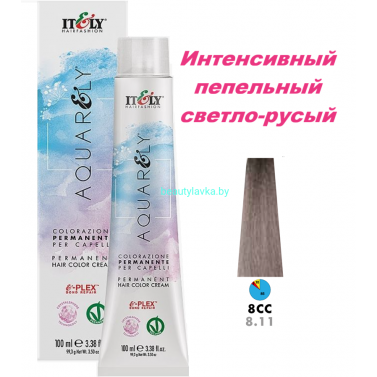 Кремообразный краситель Itely Aquarely E-plex комплексом 8.11 интенсивный пепельный светло-русый 100 мл