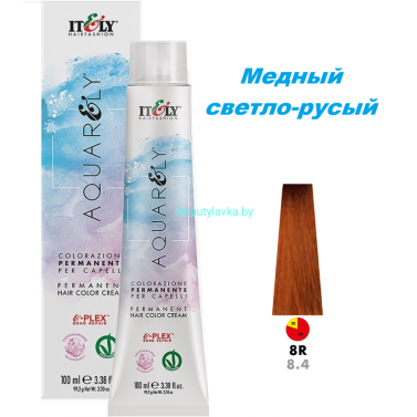 Кремообразный краситель Itely Aquarely E-plex комплексом 8.4 медный светло-русый 100 мл
