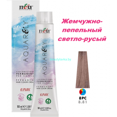 Кремообразный краситель Itely Aquarely E-plex комплексом 8.81 жемчужно-пепельный светло-русый 100 мл