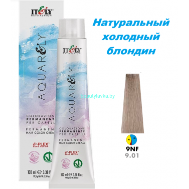 Кремообразный краситель Itely Aquarely E-plex комплексом 9.01 натуральный холодный блондин 100 мл