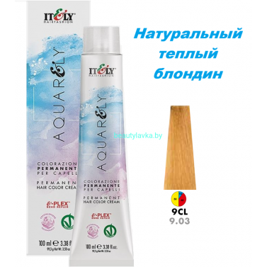 Кремообразный краситель Itely Aquarely E-plex комплексом 9.03 натуральный теплый блондин 100 мл