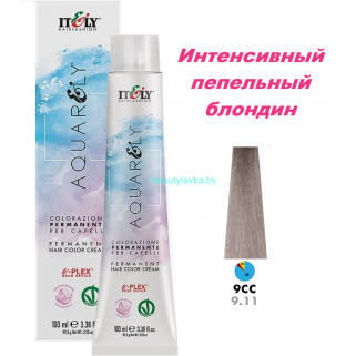 Кремообразный краситель Itely Aquarely E-plex комплексом 9.11 интенсивный пепельный блондин 100 мл