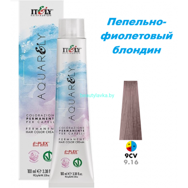 Кремообразный краситель Itely Aquarely E-plex комплексом 9.16 пепельно- фиолетовый блондин 100 мл