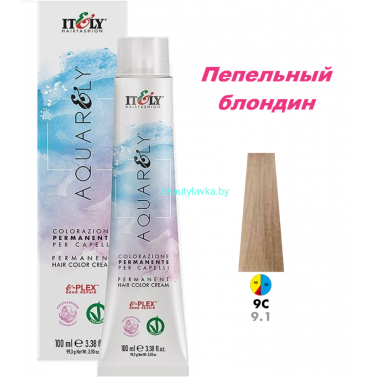 Кремообразный краситель Itely Aquarely E-plex комплексом 9.1 пепельный блондин 100 мл
