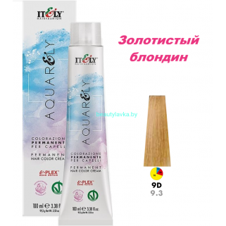 Кремообразный краситель Itely Aquarely E-plex комплексом 9.3 золотистый блондин 100 мл