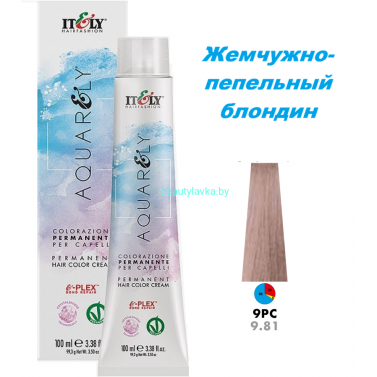 Кремообразный краситель Itely Aquarely E-plex комплексом 9.81 жемчужно-пепельный блондин 100 мл
