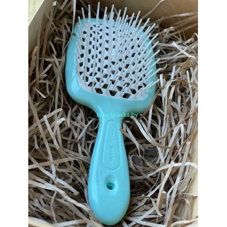 Щетка для волос мятная с белыми зубчиками Janeke Superbrush Turquoise Щетка для волос мятная с белыми зубчиками Janeke Superbrush Turquoise