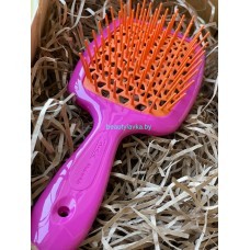 Щетка для волос розовая с оранжевыми зубчиками Janeke Superbrush