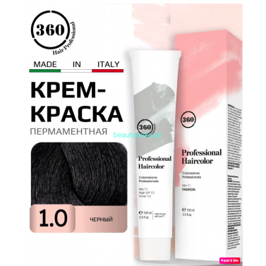 Краска Kaaral 360 Professional Haircolor 1.0 черный 100 мл