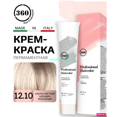 Краска Kaaral 360 Professional Haircolor 12.10 ультра-светлый блондин пепельный 100 мл