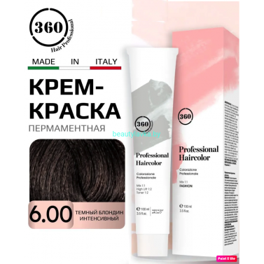 Краска Kaaral 360 Professional Haircolor 6.00 темный блондин интенсивный 100 мл