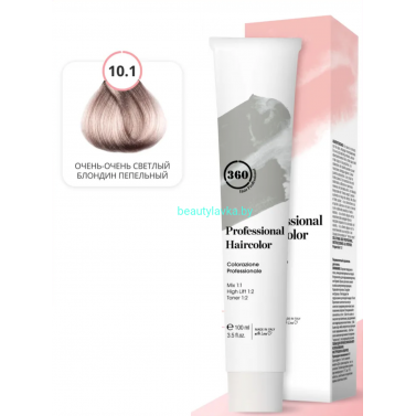 Крем-краска 360 Kaaral 10.1 очень-очень светлый блондин пепельный 100мл