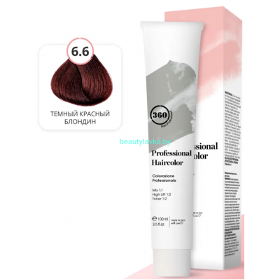 Крем-краска для волос 360 Kaaral 6.6 темный красный блондин 100мл