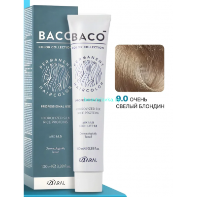 Крем-краска для волос Kaaral Baco 9.0 очень светлый блондин 100мл