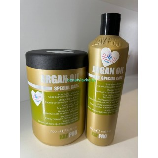 Kaypro Argan Oil Питательный шампунь с аргановым маслом для сухих, тусклых и безжизненных волос 1000мл + Питательная маска с аргановым маслом для сухих, тусклых и безжизненных волос  1000мл