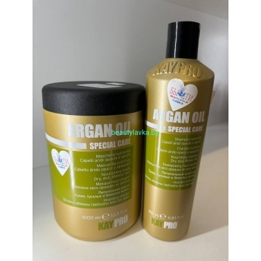 Kaypro Argan Oil Питательный шампунь с аргановым маслом для сухих, тусклых и безжизненных волос 1000мл + Питательная маска с аргановым маслом для сухих, тусклых и безжизненных волос  1000мл