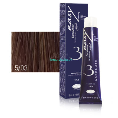 Перманентный безаммиачный краситель для волос 5/03 Lisap Escalation Easy Absolute-3 60 мл