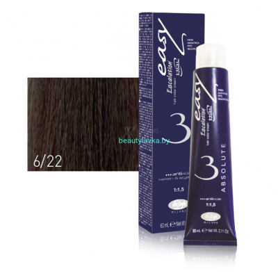 Перманентный безаммиачный краситель для волос 6/22 Lisap Escalation Easy Absolute-3 60 мл