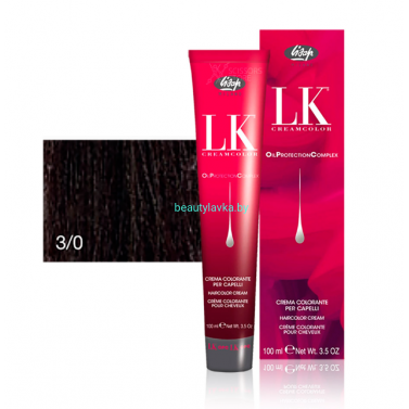 Перманентный краситель для волос Lisap LK OPC Oil Protection Complex 3/0 100 мл