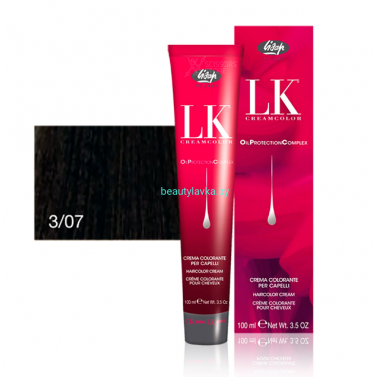 Перманентный краситель для волос Lisap LK OPC Oil Protection Complex 3/07 100 мл
