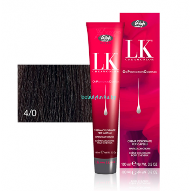 Перманентный краситель для волос Lisap LK OPC Oil Protection Complex 4/0 100 мл