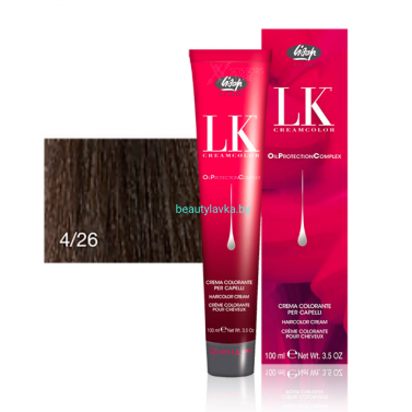 Перманентный краситель для волос Lisap LK OPC Oil Protection Complex 4/26 100 мл