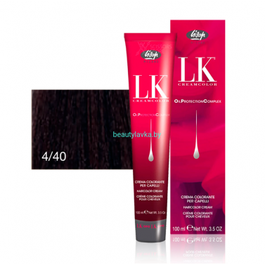 Перманентный краситель для волос Lisap LK OPC Oil Protection Complex 4/40 100 мл