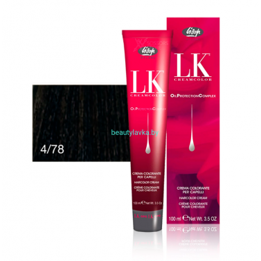 Перманентный краситель для волос Lisap LK OPC Oil Protection Complex 4/78 100 мл