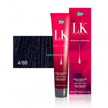 Перманентный краситель для волос Lisap LK OPC Oil Protection Complex 4/88 100 мл