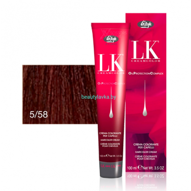 Перманентный краситель для волос Lisap LK OPC Oil Protection Complex 5/58 100 мл
