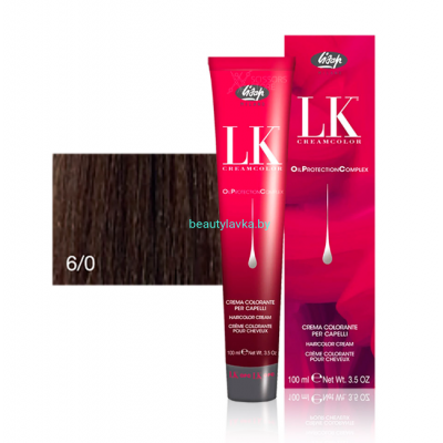 Перманентный краситель для волос Lisap LK OPC Oil Protection Complex 6/0 100 мл