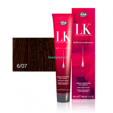 Перманентный краситель для волос Lisap LK OPC Oil Protection Complex 6/07 100 мл
