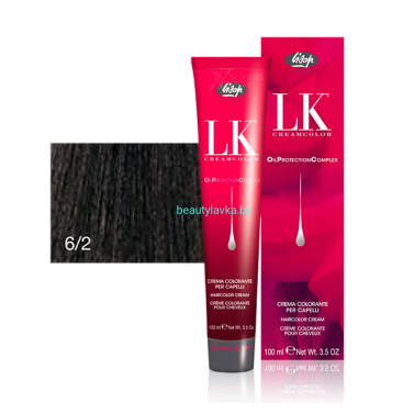 Перманентный краситель для волос Lisap LK OPC Oil Protection Complex 6/2 100 мл