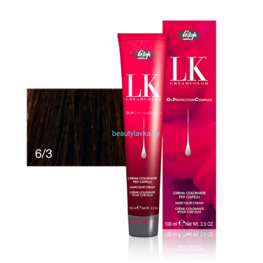 Перманентный краситель для волос Lisap LK OPC Oil Protection Complex 6/3 100 мл