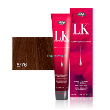 Перманентный краситель для волос Lisap LK OPC Oil Protection Complex 6/76 100 мл