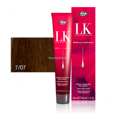 Перманентный краситель для волос Lisap LK OPC Oil Protection Complex 7/07 100 мл