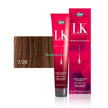 Перманентный краситель для волос Lisap LK OPC Oil Protection Complex 7/26 100 мл