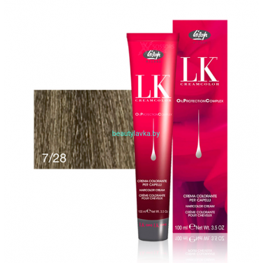 Перманентный краситель для волос Lisap LK OPC Oil Protection Complex 7/28 100 мл