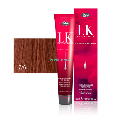 Перманентный краситель для волос Lisap LK OPC Oil Protection Complex 7/6 100 мл