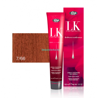 Перманентный краситель для волос Lisap LK OPC Oil Protection Complex 7/66 100 мл