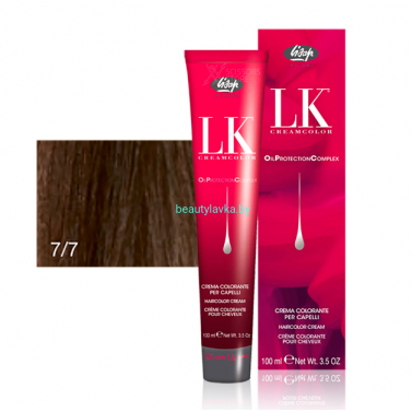 Перманентный краситель для волос Lisap LK OPC Oil Protection Complex 7/7 100 мл
