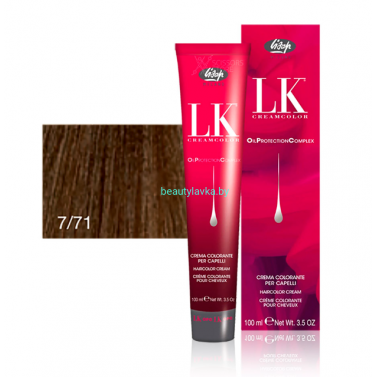 Перманентный краситель для волос Lisap LK OPC Oil Protection Complex 7/71 100 мл