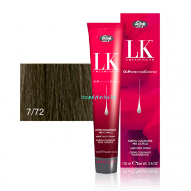Перманентный краситель для волос Lisap LK OPC Oil Protection Complex 7/72 100 мл