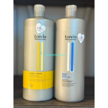 Набор для поврежденных волос Londa Professional Шампунь для волос Londa Professional Vital Booster Укрепляющий (1л) +Londa Professional Visible Repair Кондиционер для поврежденных волос 1000мл