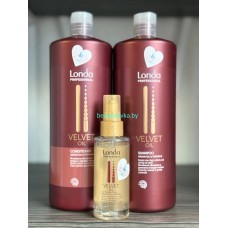 Набор Londa Professional Кондиционер и Шампунь для волос Londa Professional Velvet Oil с аргановым маслом по 1000мл + Масло для волос Londa Professional Velvet Oil (100мл)